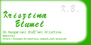 krisztina blumel business card